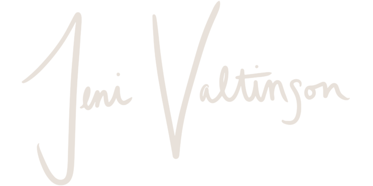 Jeni Valtinson - Logo Signature - Pearl White